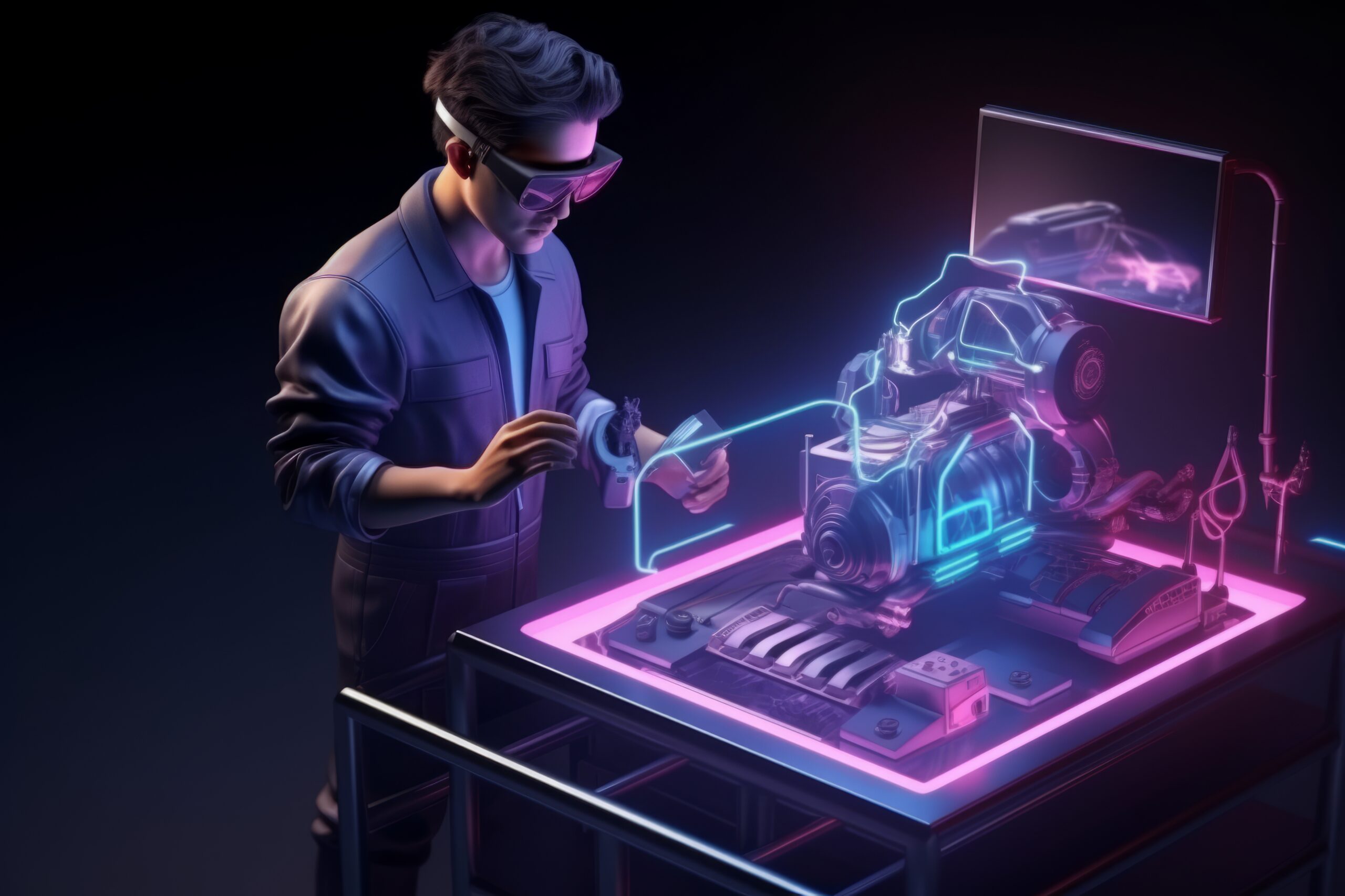 person using ar technology perform their occupation